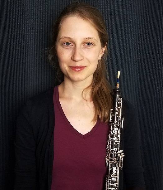 Julia Gjebic with her oboe.